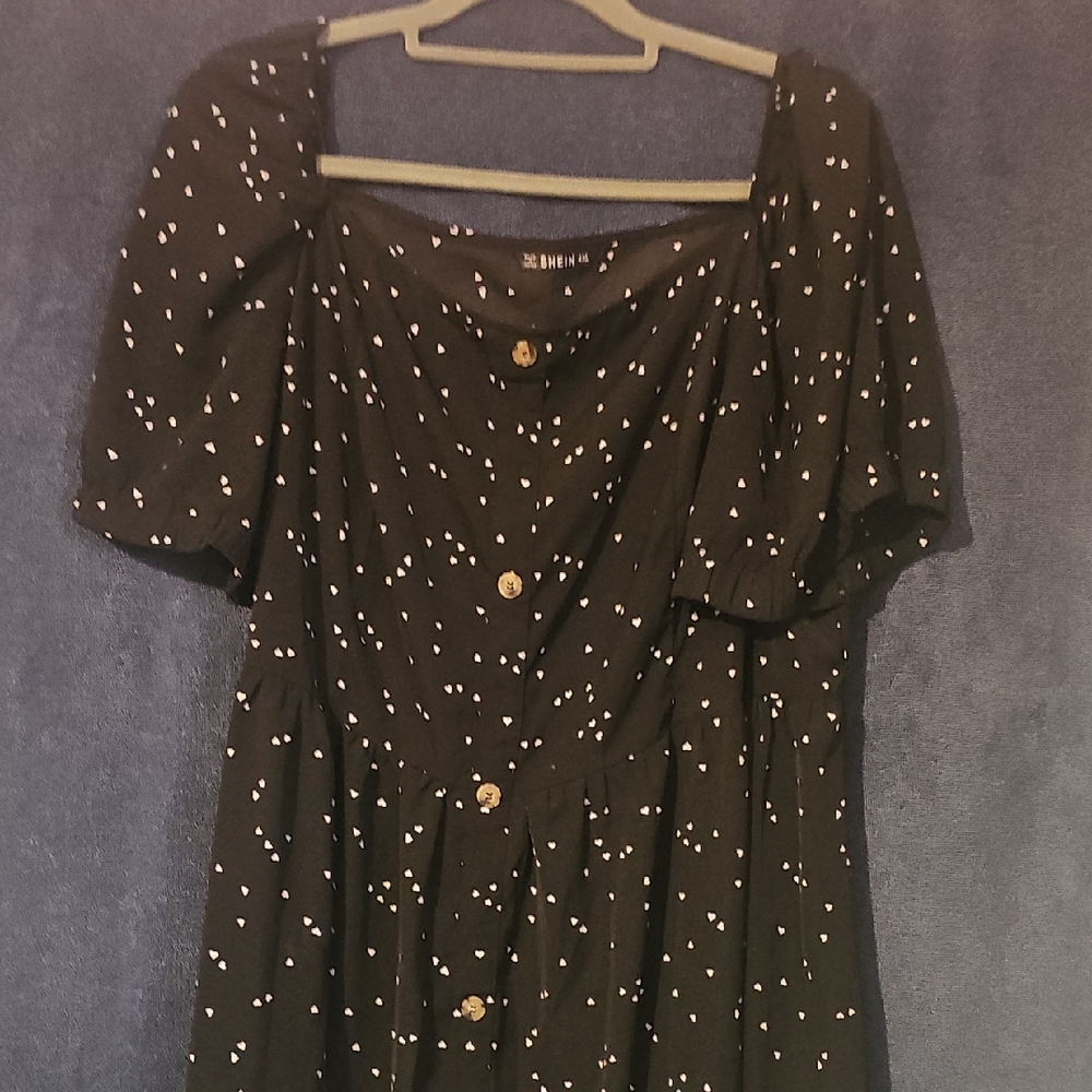 SHEIN Black Dress with White Dots
